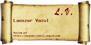 Lasszer Vazul névjegykártya